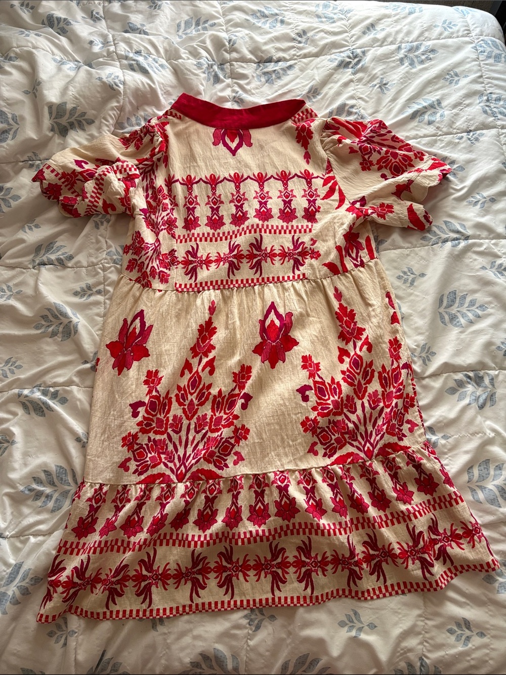 Umgee Cream & Raspberry Mini Dress - Picture 2 of 4